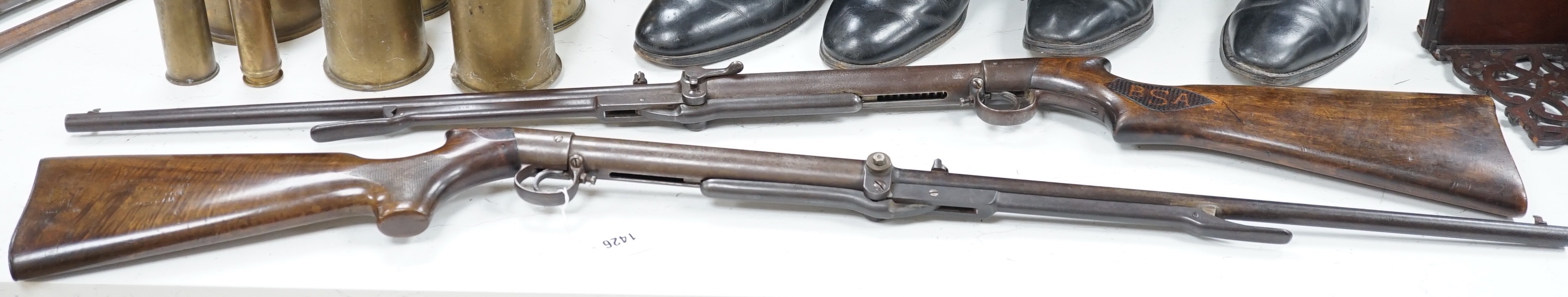 A BSA air rifle no.4343 and a Lincoln Jefferies air rifle no.22657